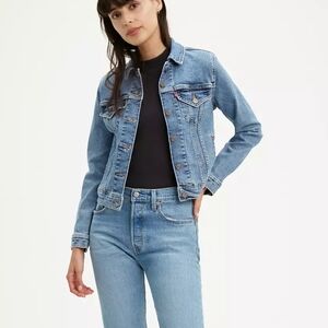 LEVI'S | Blue Original Trucker Denim Jacket Tailored Seams Adjustable Waist | S